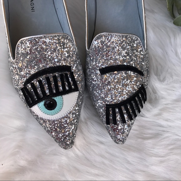 Metallic glittery pointy loafers - Picture 2 of 8